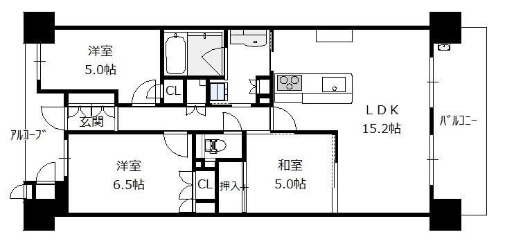 リバーガーデンこのはな 18階 3LDKの間取り図