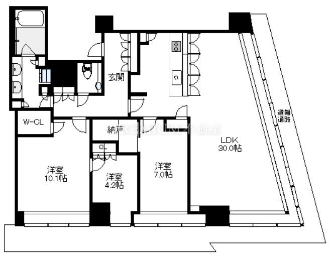 Brillia Tower 堂島 41階 2SLDKの間取り図