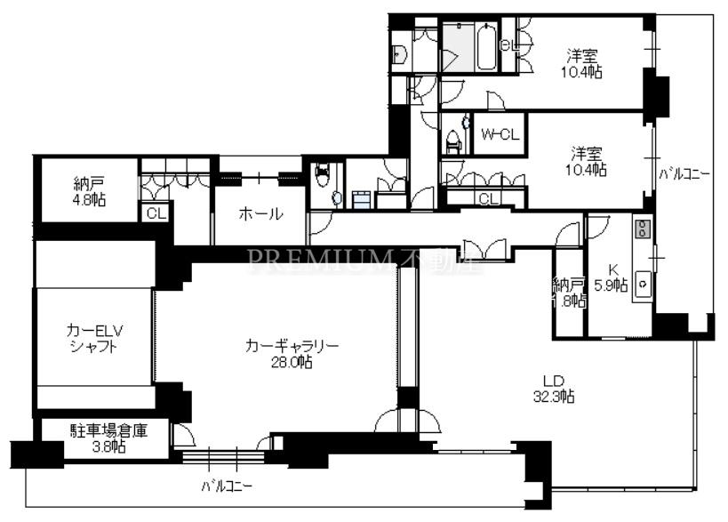 グラングリーン大阪 THE NORTH RESIDENCE 10階 2SLDKの間取り図
